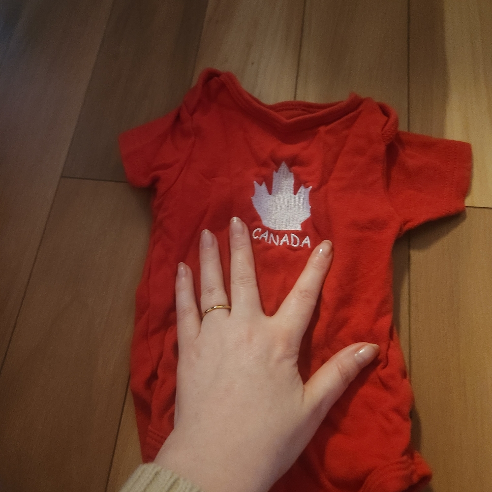 Red Canada Baby Onesie
